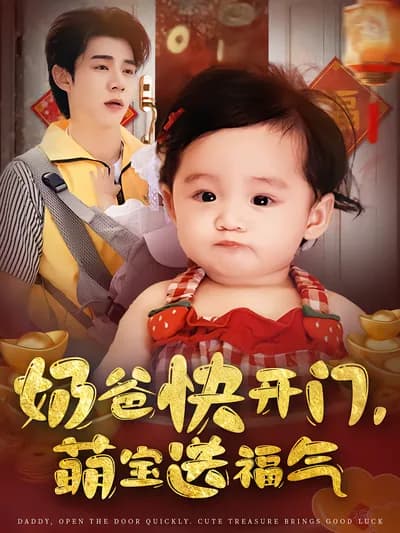 Dad, Open the Door! The Cute Baby Brings Good Luck